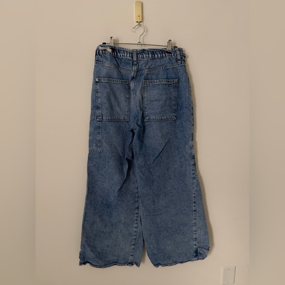 NWT Free People We the Free CRVY Outlaw Wide-Leg Jeans - drizzle blue - medium - Picture 4 of 7